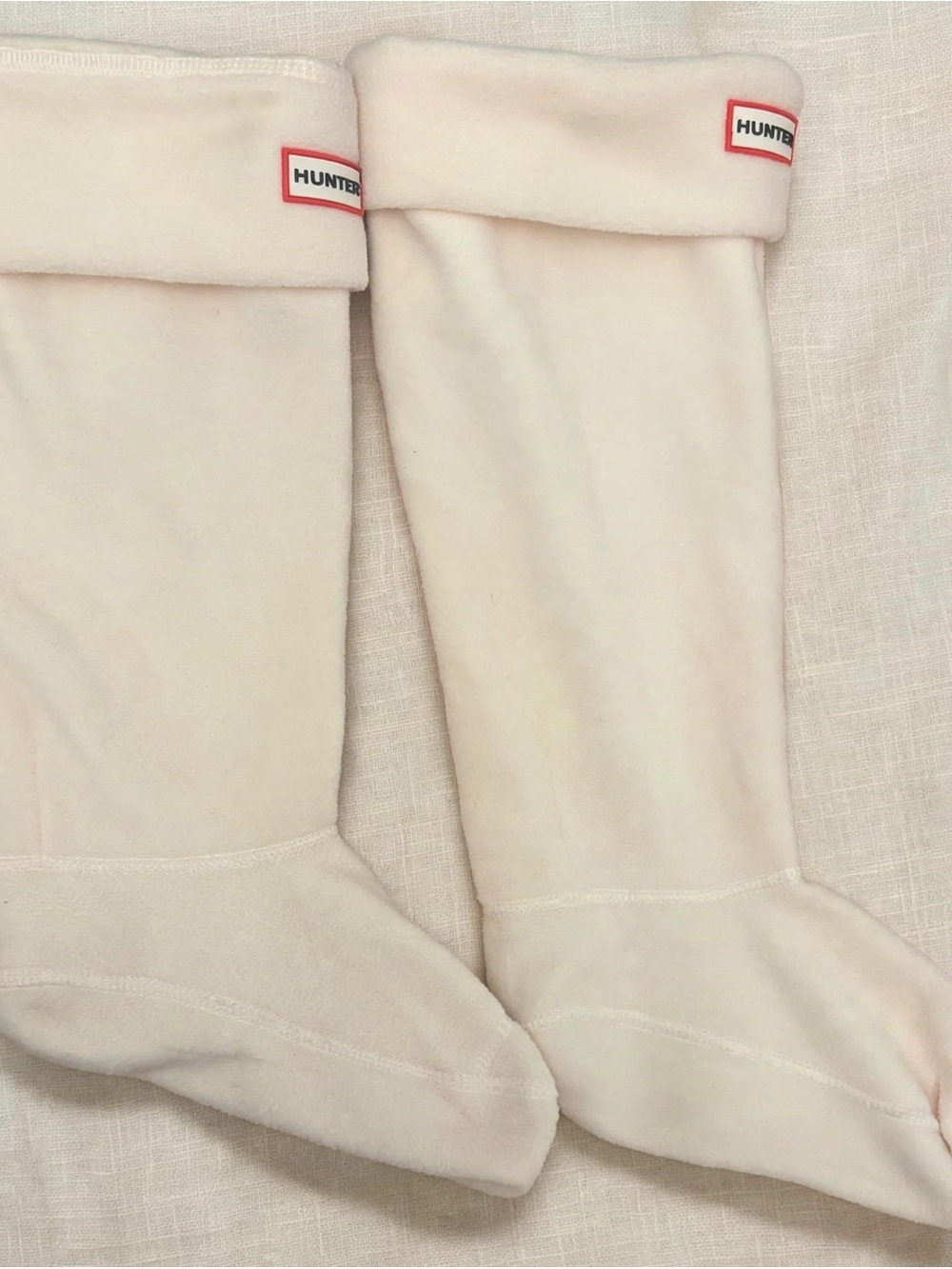 Hunter Cream Boot Socks - Soft Fleece Liners size large